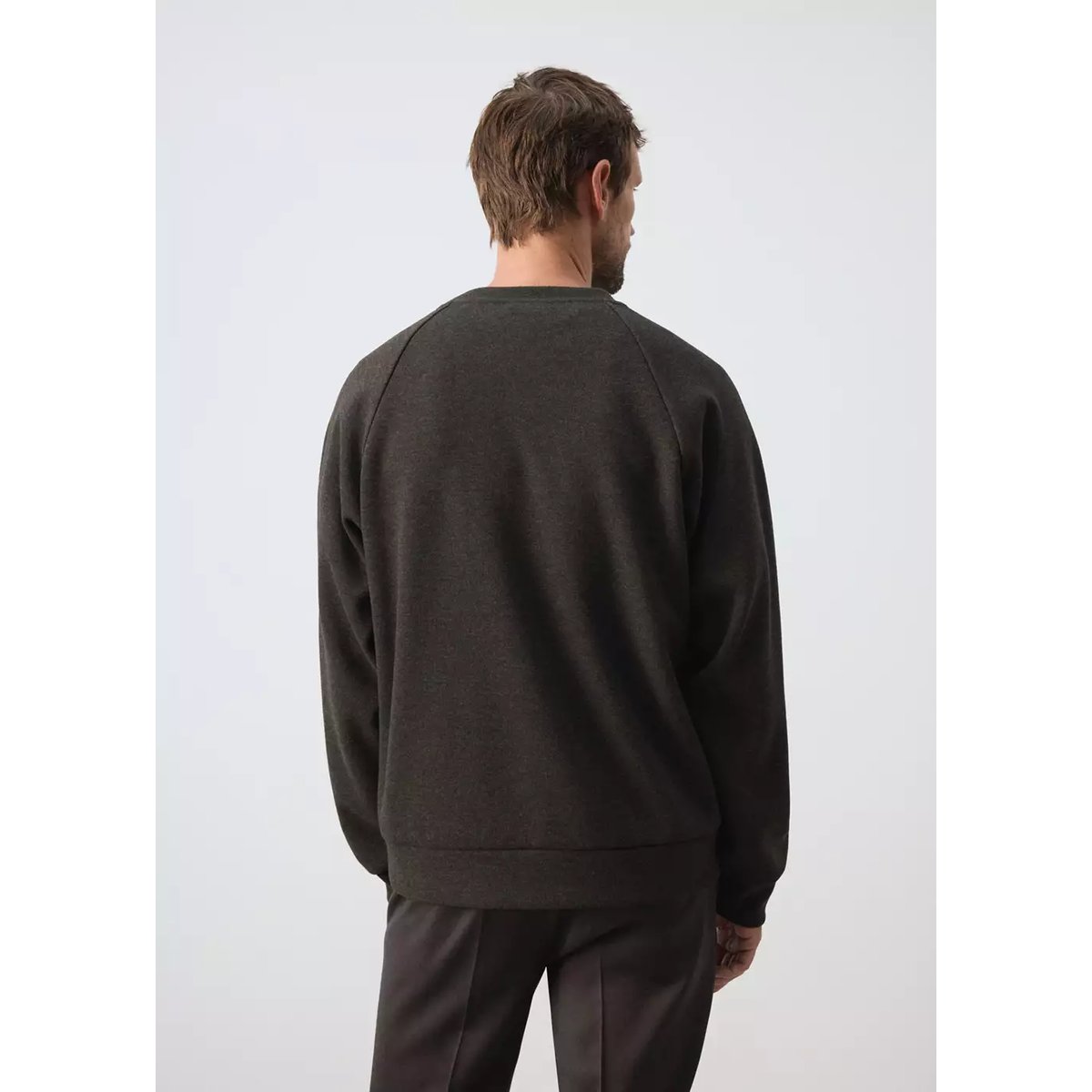 Sweat effet gratté marron, MANGO MAN