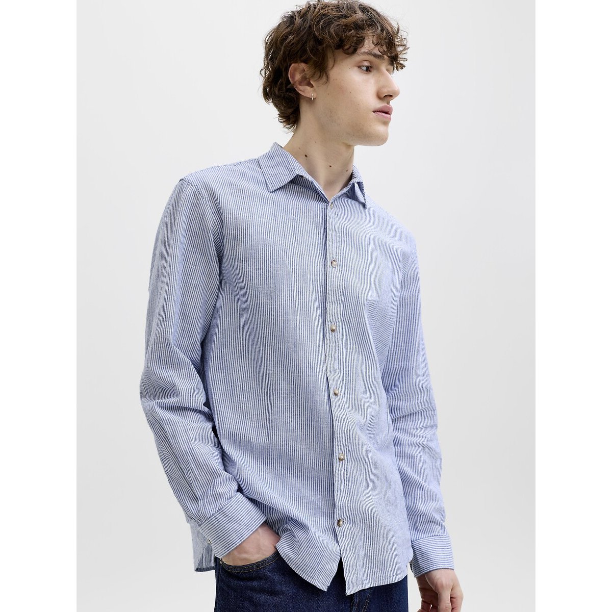 Chemise regular fit bleu rayé, JACK & JONES