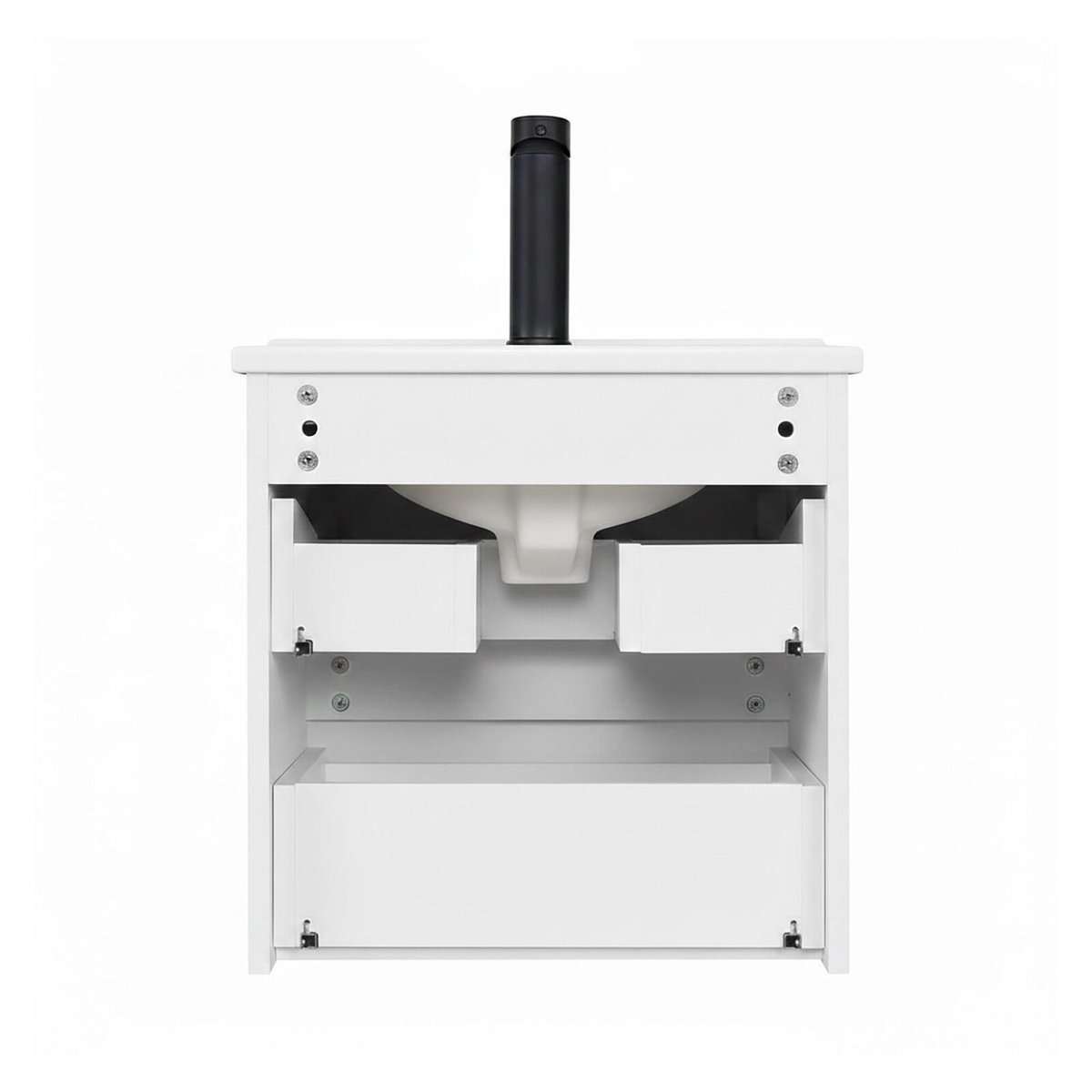 Meuble vasque 45cm et robinet chromé SORRENTO blanc satiné, MOB IN