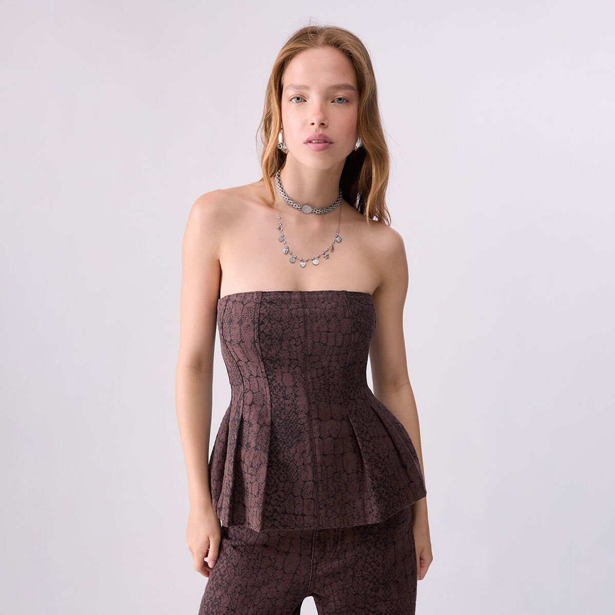 Top Jacquard Animalier marron, LIU JO