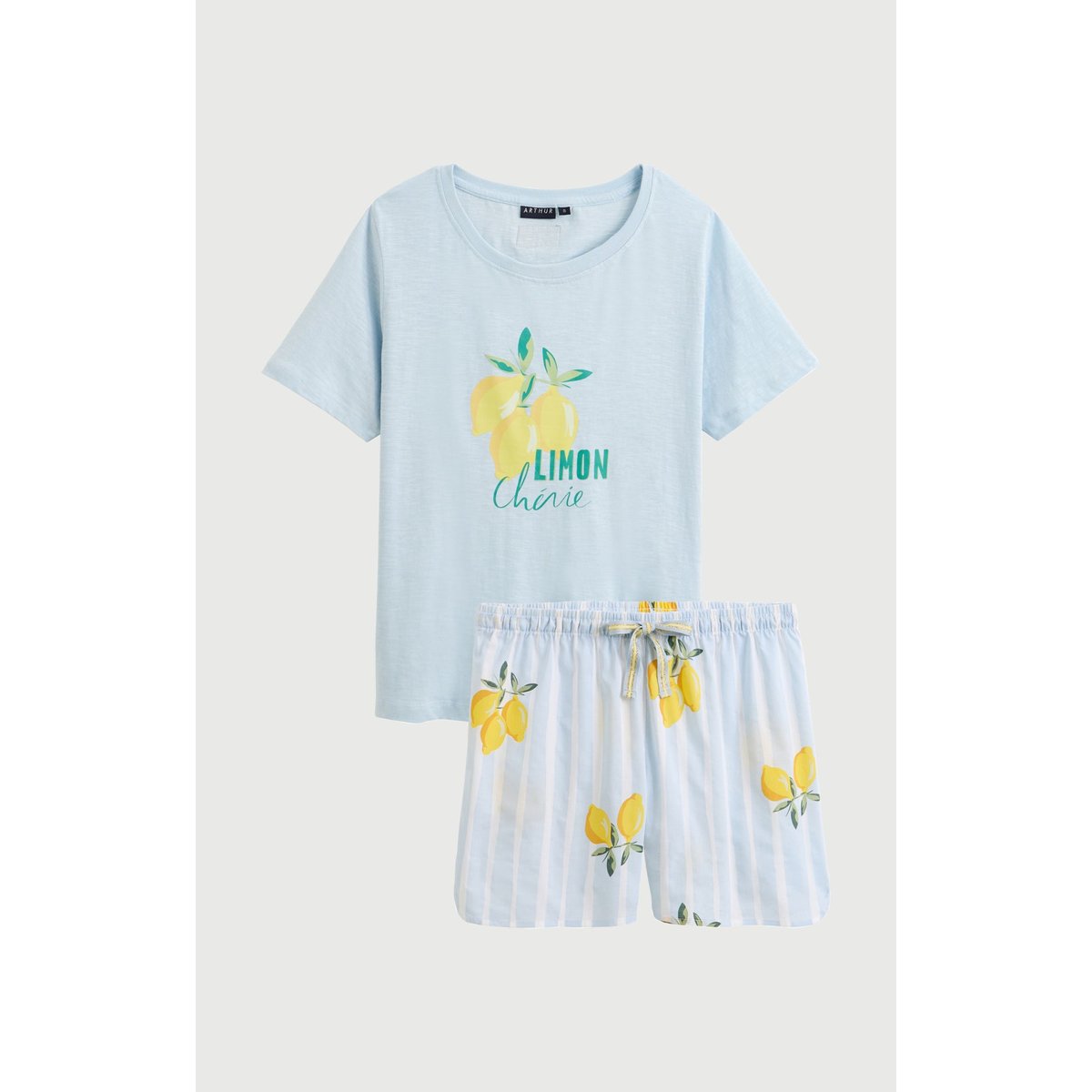 Pyjashort en coton imprimé Lemon chérie glace, ARTHUR
