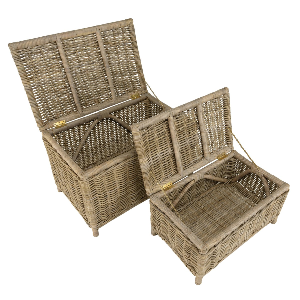 Coffre en rotin et kubu (lot de 2) MANY bois naturel, PIER IMPORT