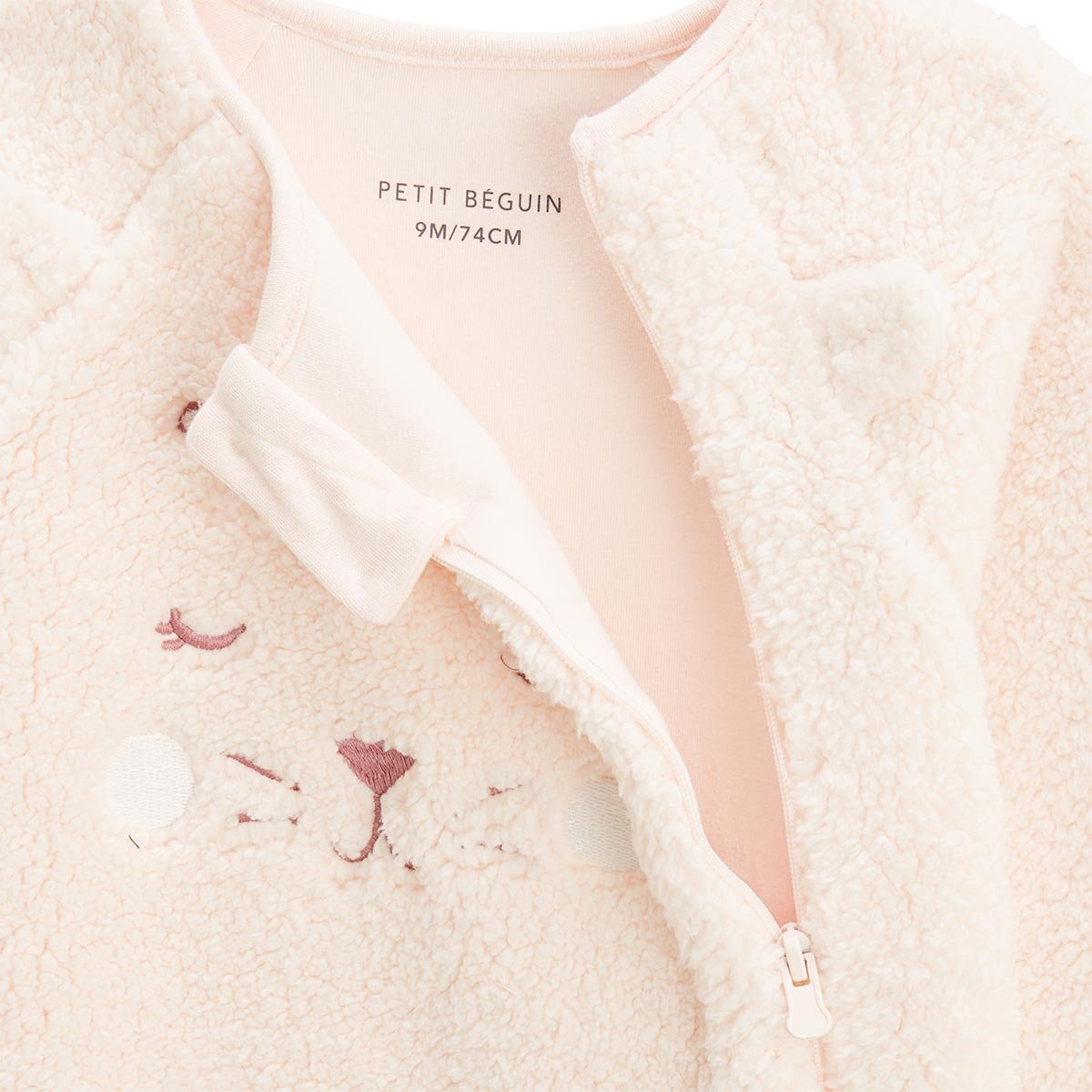 Surpyjama bébé en sherpa Matcha rose, PETIT BEGUIN