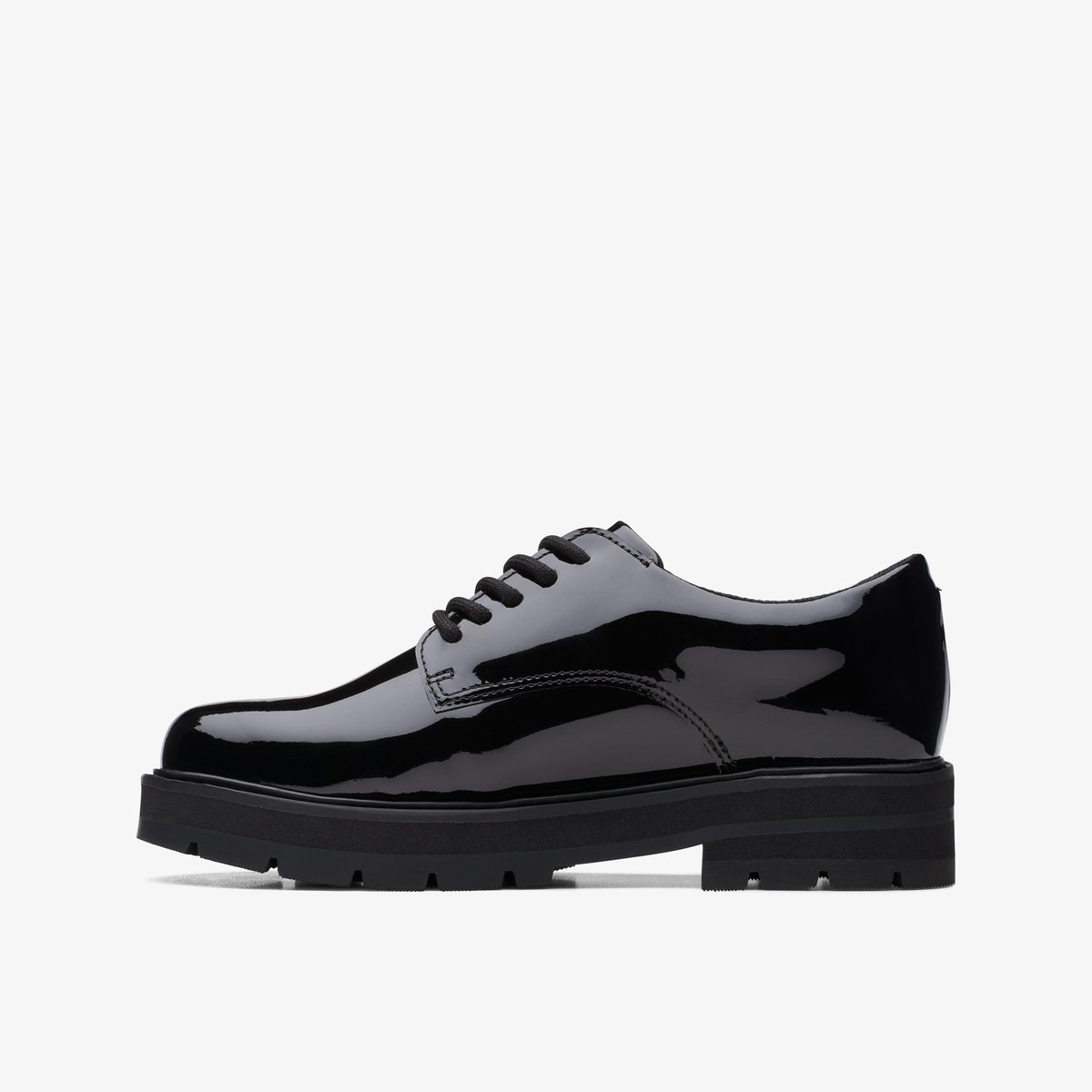 Derbies Cuir Coupe Large PRAGUE LACE O noir, CLARKS