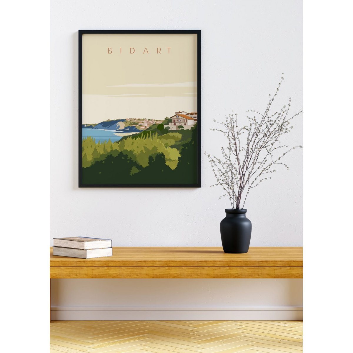 Affiche ville Bidart blanc, L'AFFICHERIE