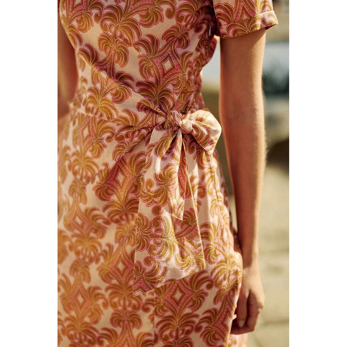 Rollene Printed Midi Dress with Short Sleeves floral print, LA PETITE ETOILE
