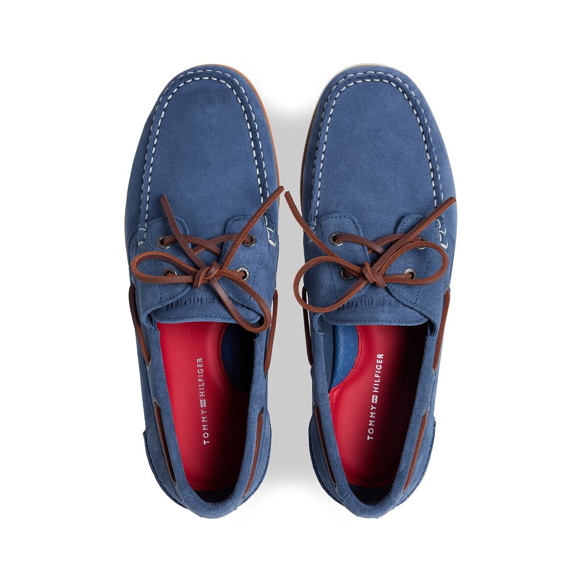Chaussures bateau en cuir suédé bleu, TOMMY HILFIGER