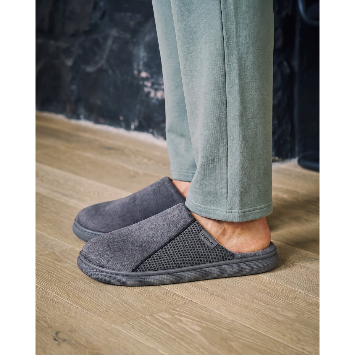 Chaussons Mules gris, ISOTONER