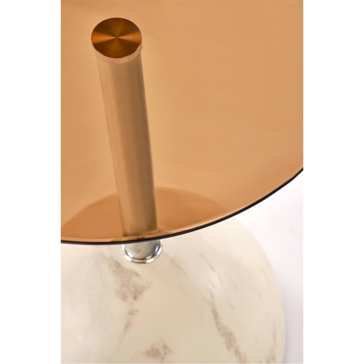 Table basse ronde CALVANE brun et beige, RECOLLECTION