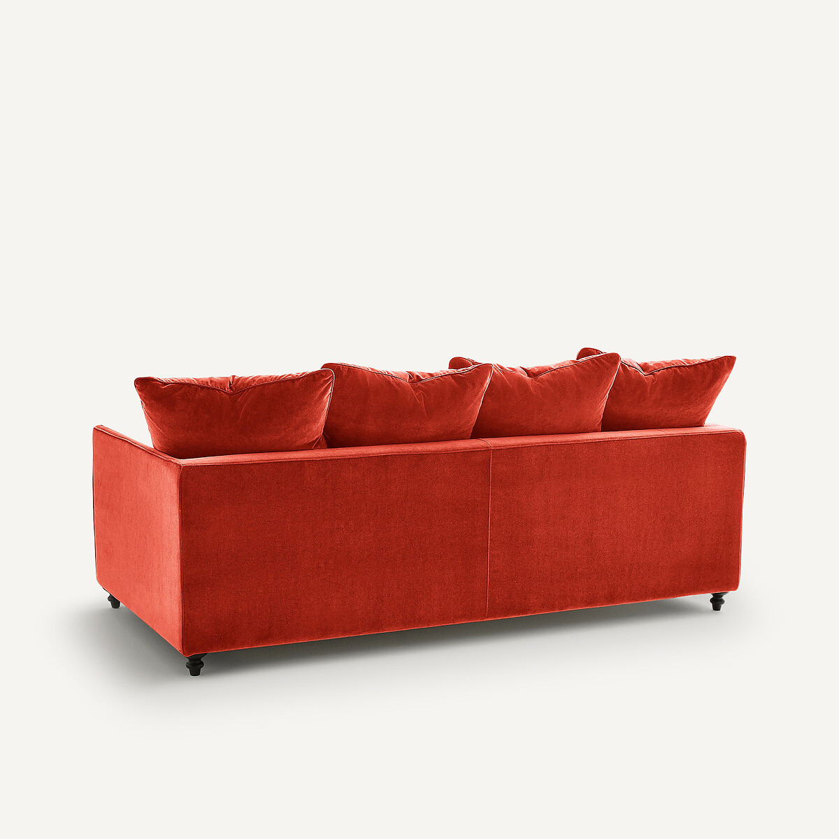 Canapé 3P convertible velours, Lazare rouge cinabre, AM.PM