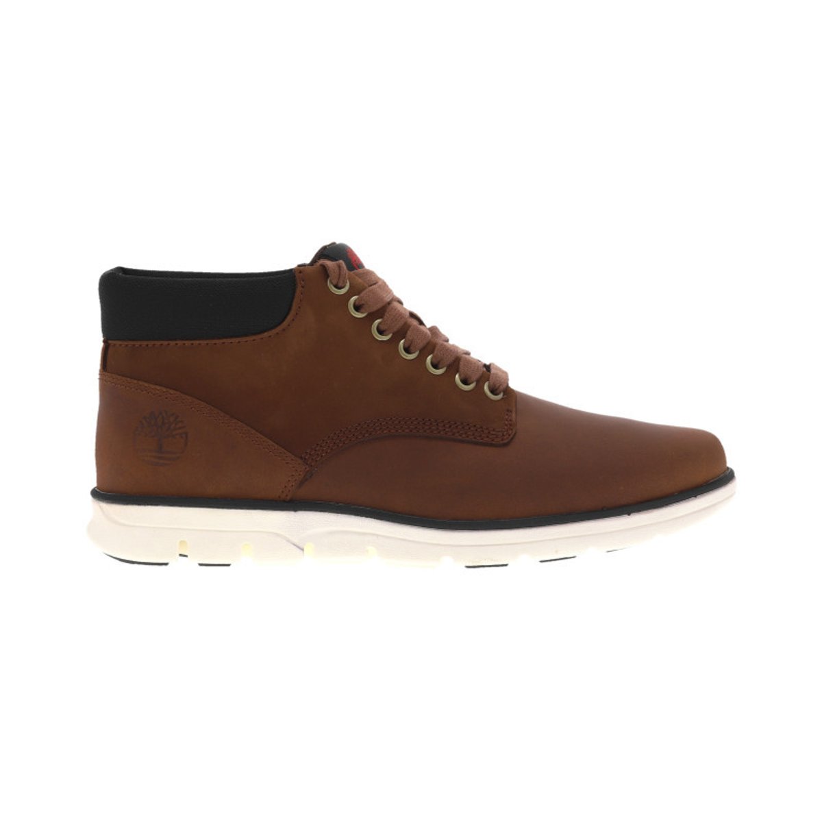 Baskets montantes en cuir marron avec des lacets tressés et œillets métalliques marron, TIMBERLAND