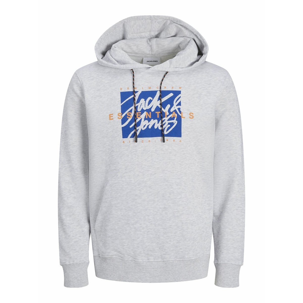 Sweat à logo à capuche gris chiné clair, JACK & JONES