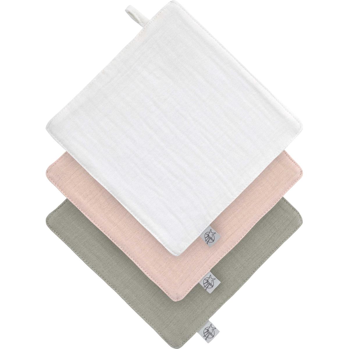 Lot de 3 débarbouillettes couleur unique, LASSIG