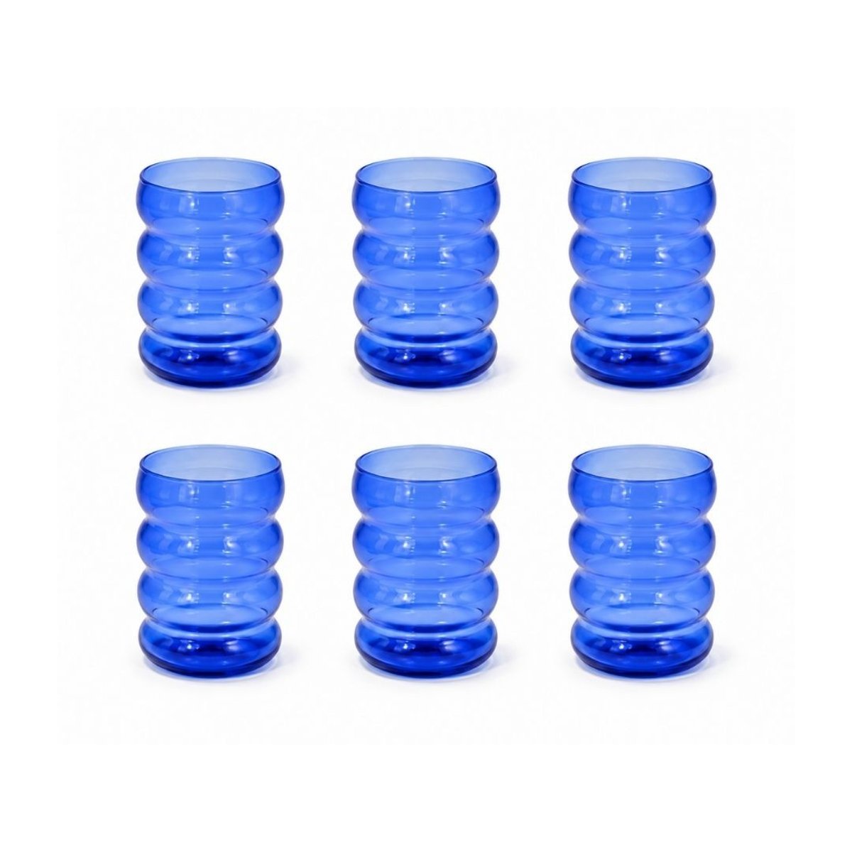 Lot de 6 verres, SANTORIN bleu, ARTIME