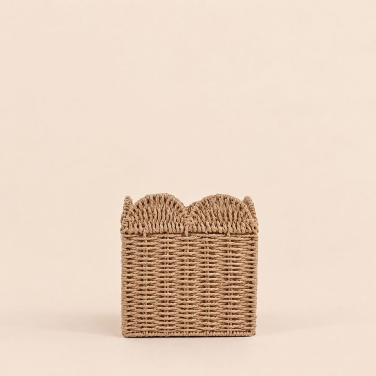 Set de 3 paniers carrés en corde de papier festonné naturel, ORNAMI