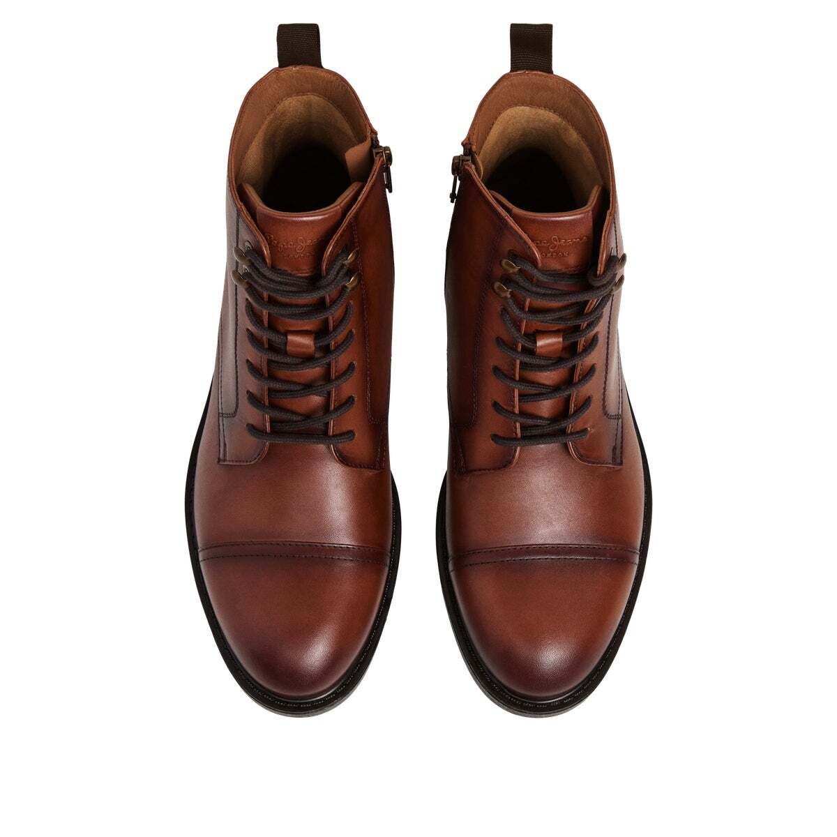 Bottes En Cuir Avec Fermeture À Lacets brun brun, PEPE JEANS