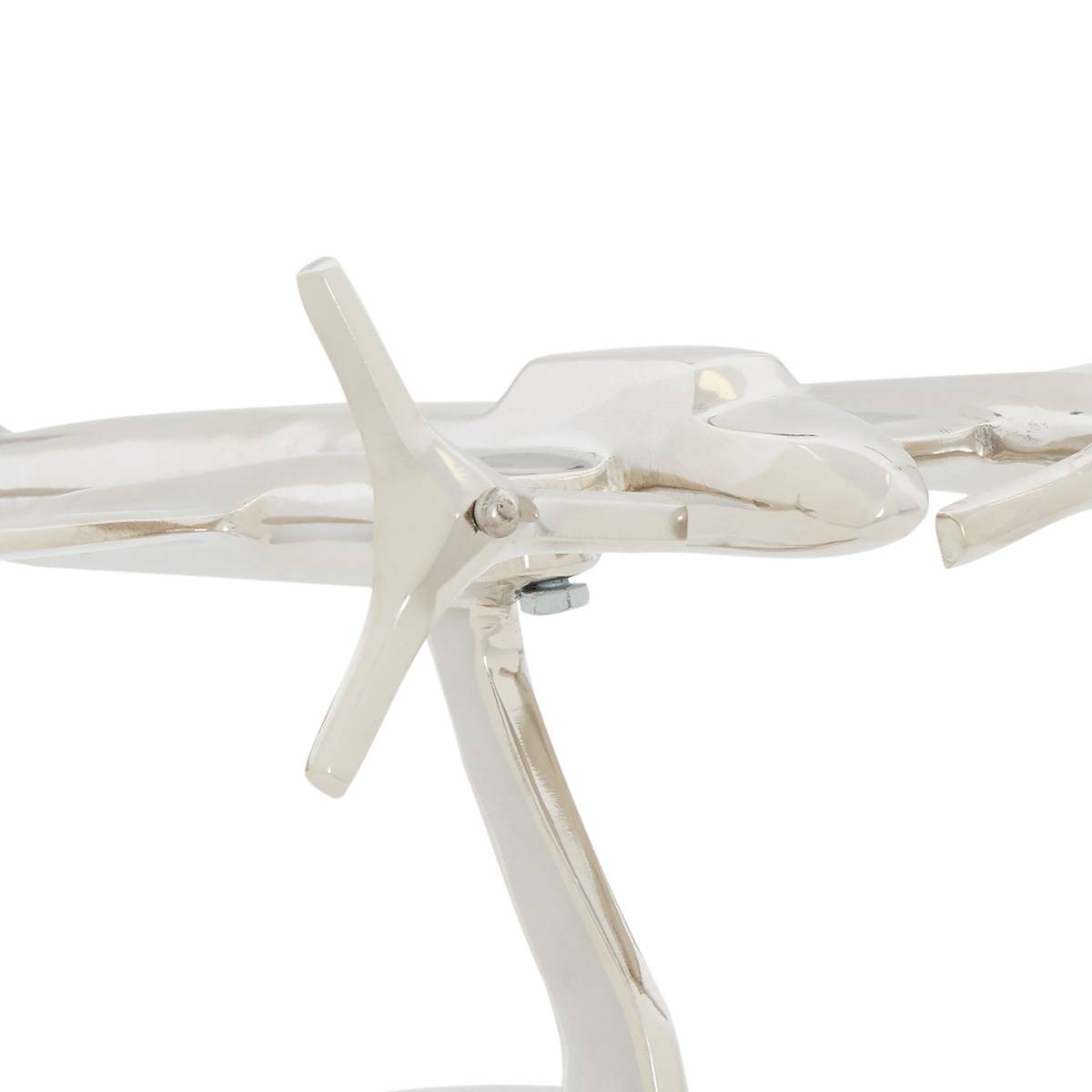 Avion déco en aluminium FLAVIE argent, ATMOSPHERA