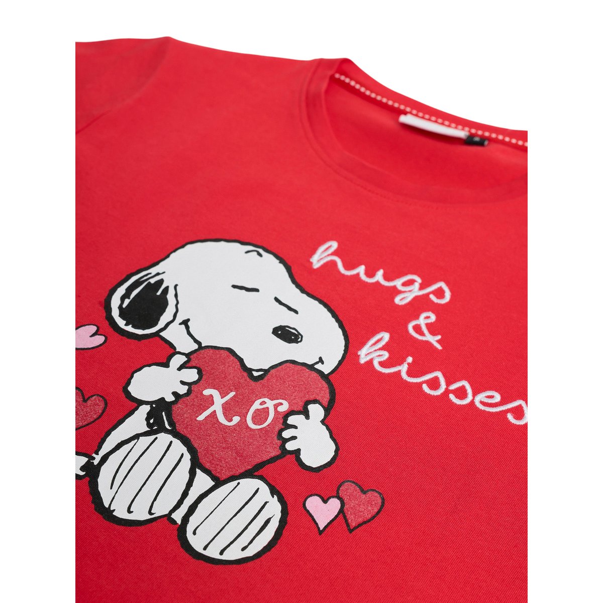 Pyjama pantalon top manches longues Peanuts In My Heart rouge, ADMAS