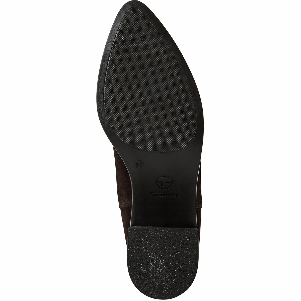 Bottines pointues en cuir marron foncé, TAMARIS
