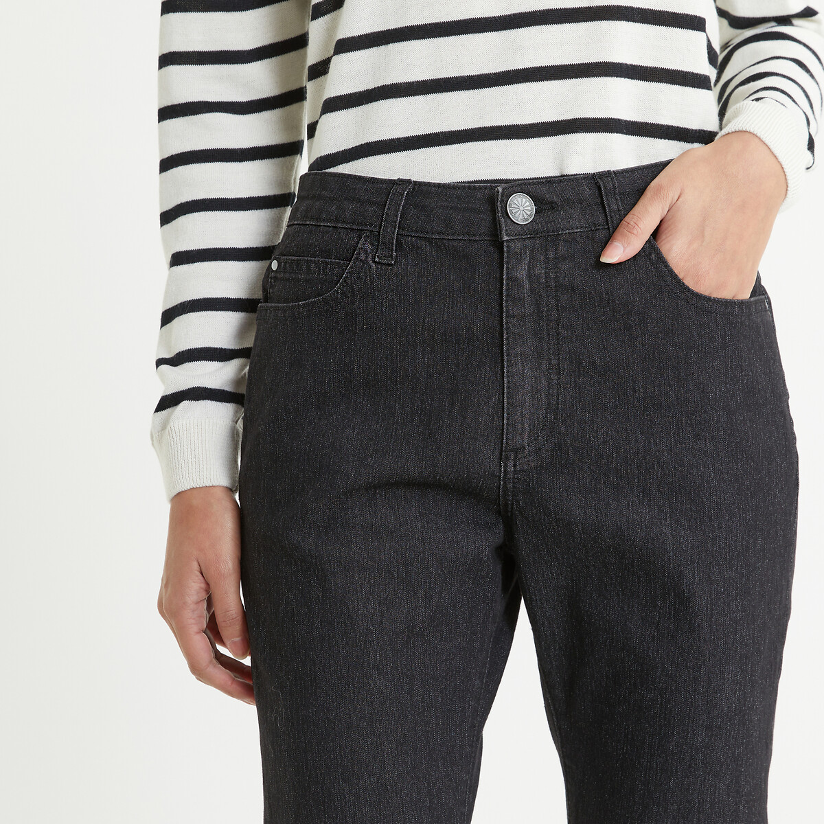 Rechte regular jeans zwart stone, ANNE WEYBURN
