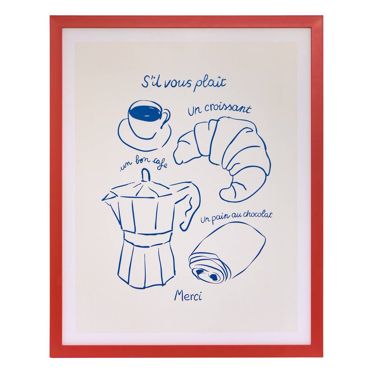 Affiche encadrée rectangulaire FRA multicolore, ATMOSPHERA
