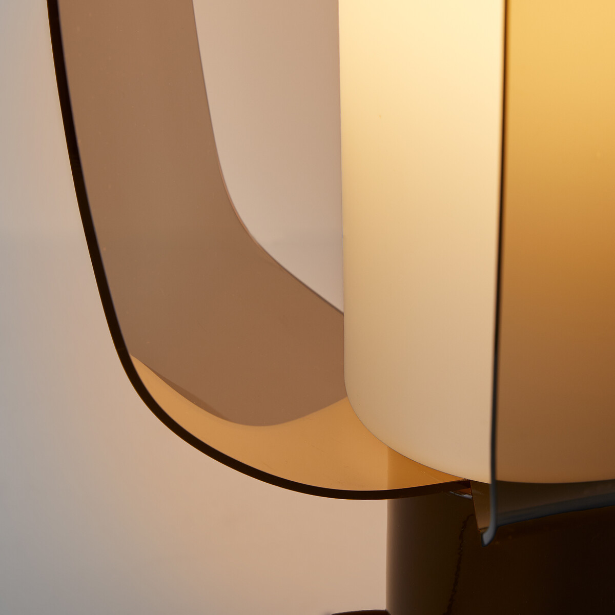 Lampe à poser, en plexiglass, verre opalin et métal fer, MELIA brun, LA REDOUTE INTERIEURS