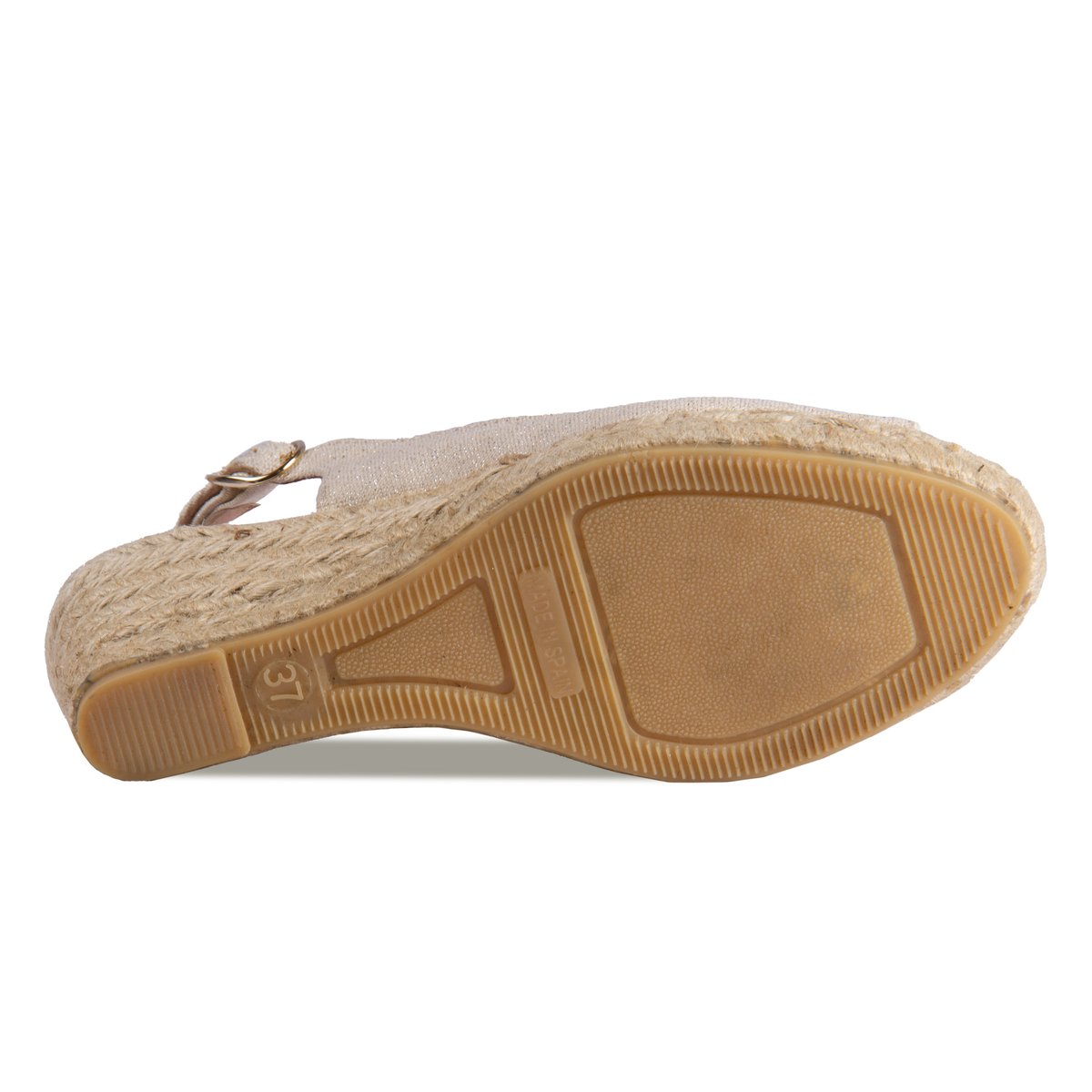 Espadrilles slingback toile recyclée doré, JULES & JENN