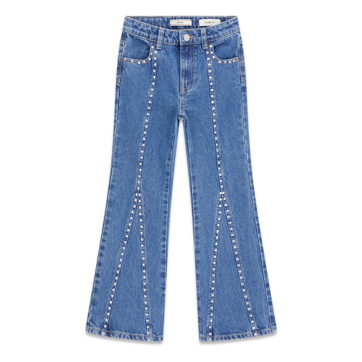 Flare-Jeans À Clous Sur La Jambe bleu, GUESS KIDS