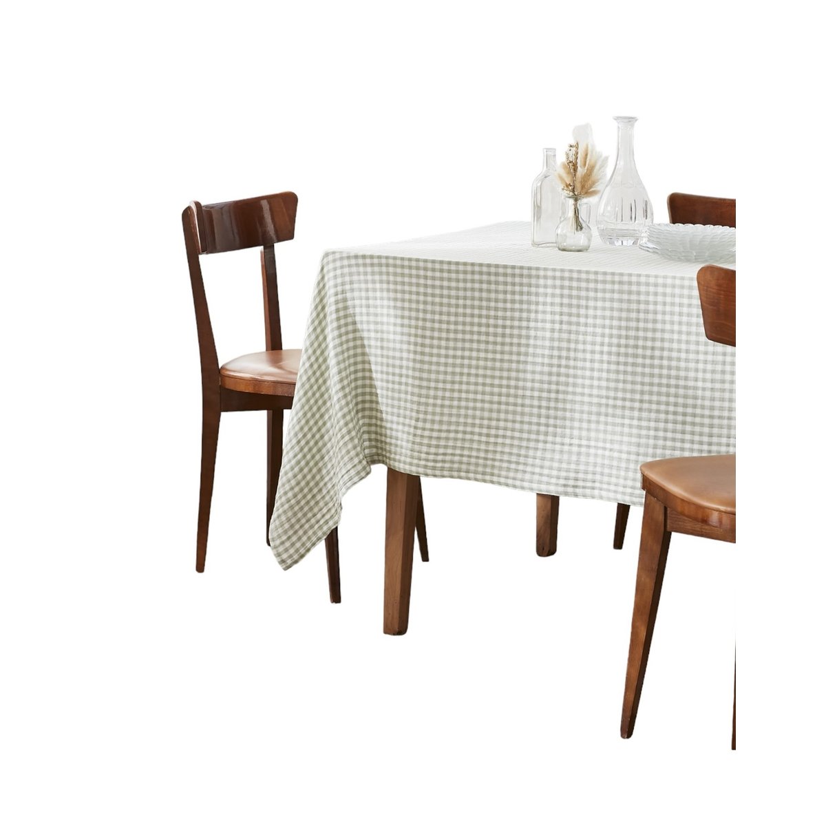Nappe en gaze de coton Vickie vichy eucalyptus, EDEN