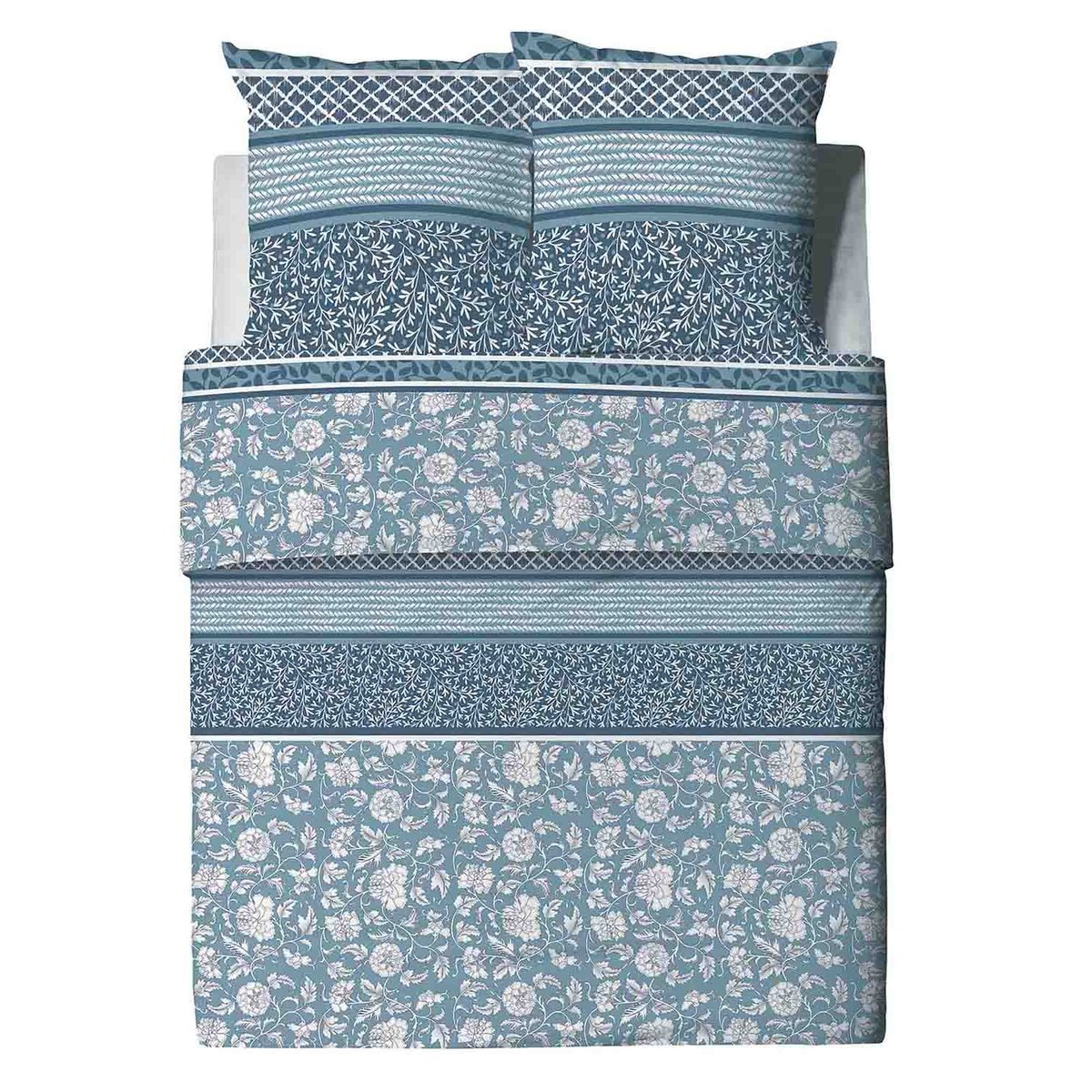 Parure housse de couette en coton imprimée, debby multicolore, C DESIGN HOME TEXTILE