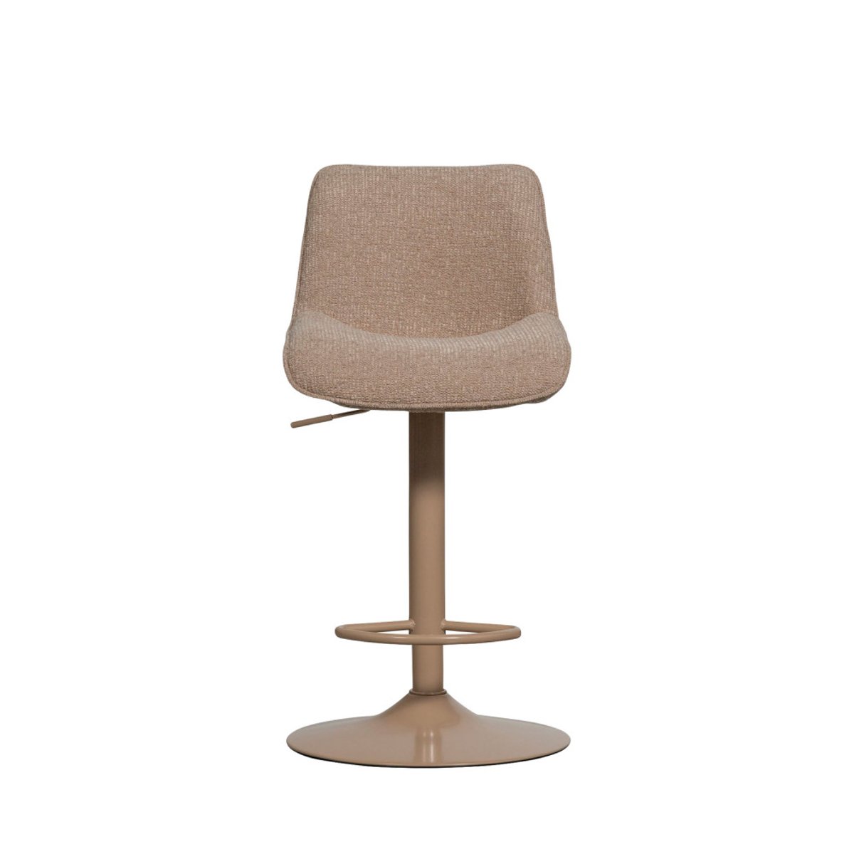 Tabouret de bar réglable en hauteur en chenille MARTEN beige, WOOOD