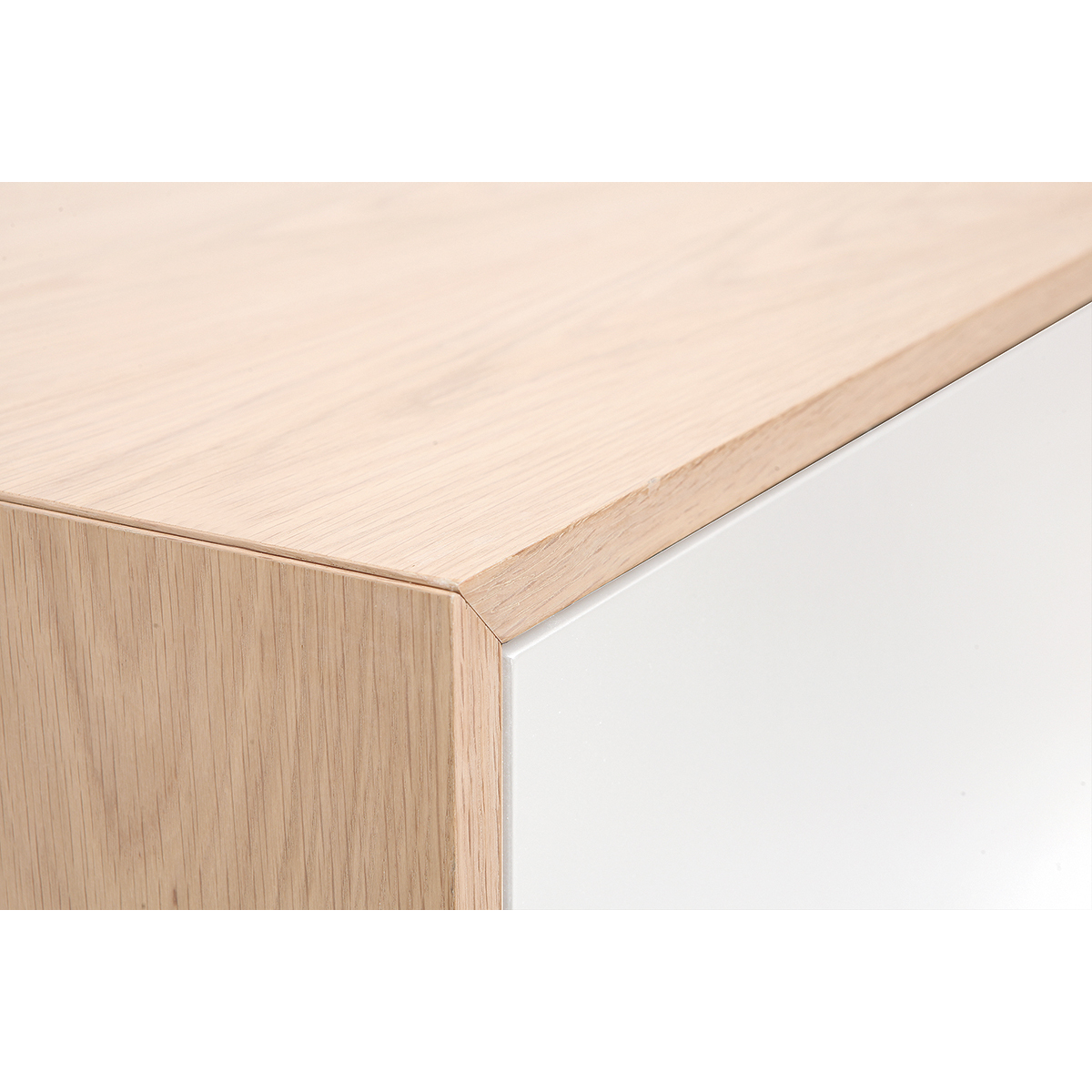Buffet haut scandinave bois et blanc  4 portes L110 cm SID bois clair / blanc, MILIBOO