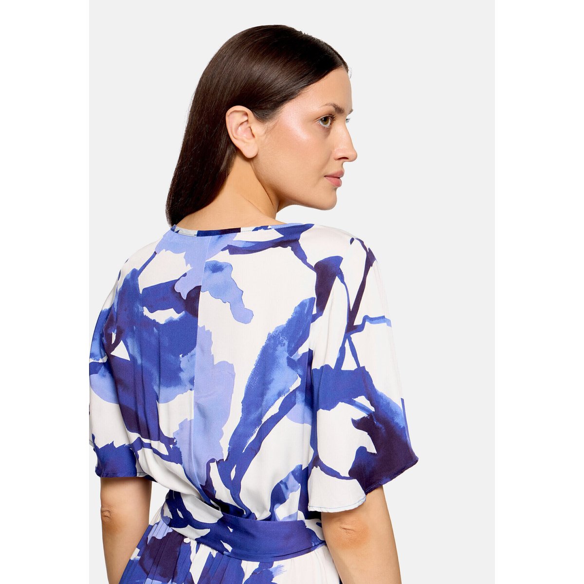 Robe d'été à encolure ronde blanc/bleu, BETTY BARCLAY