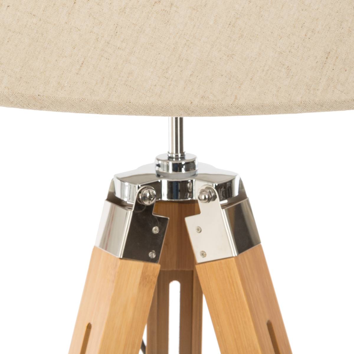 Lampadaire trépied pin ou bambou design RUNO ivoire, ATMOSPHERA