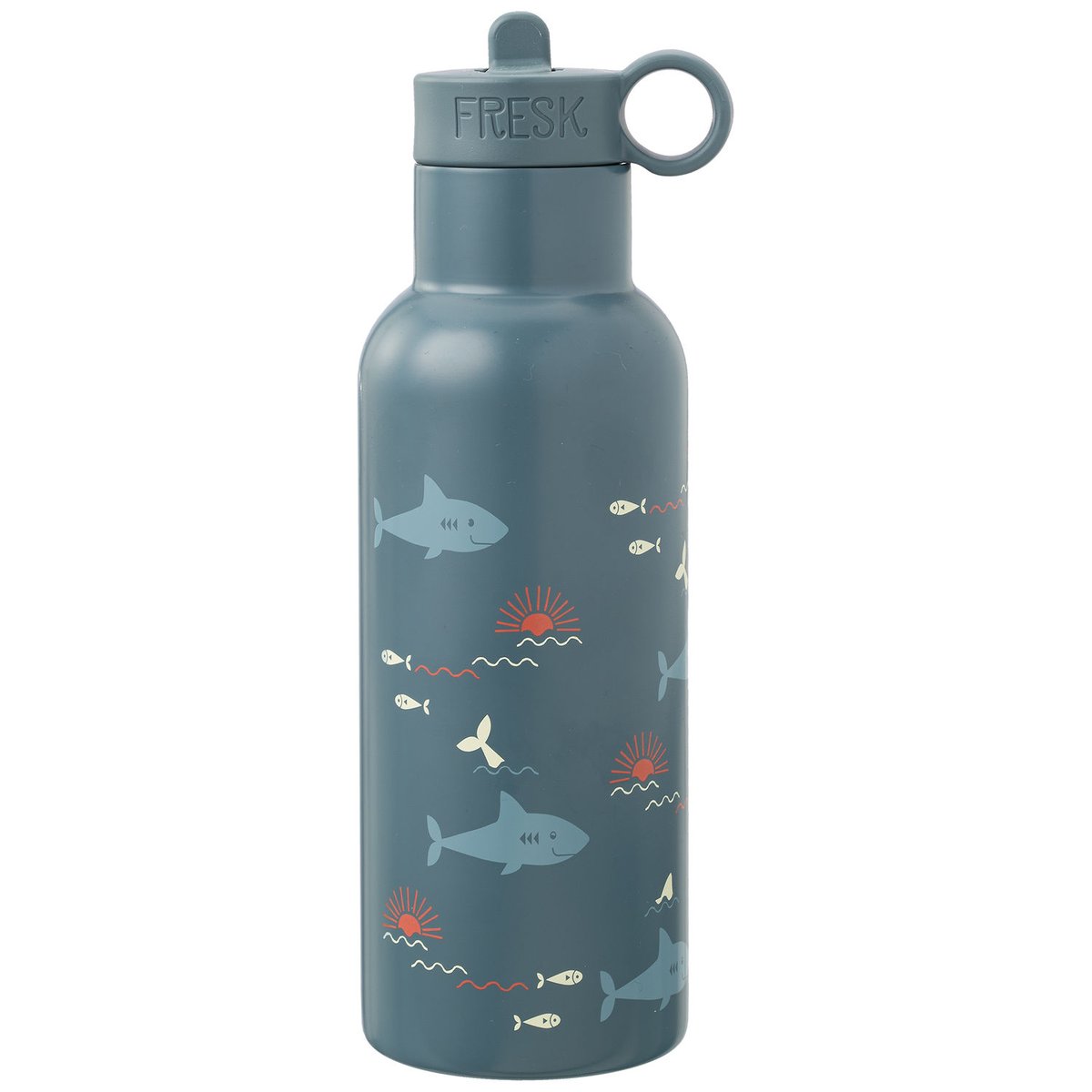 Gourde isotherme bleu, orange, blanc, FRESK