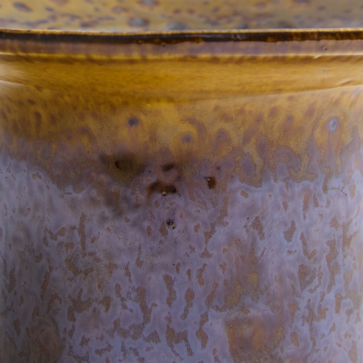Cache-pot, en grès émaillé réactif, hauteur 12 cm, MESSINE bronze, AM.PM