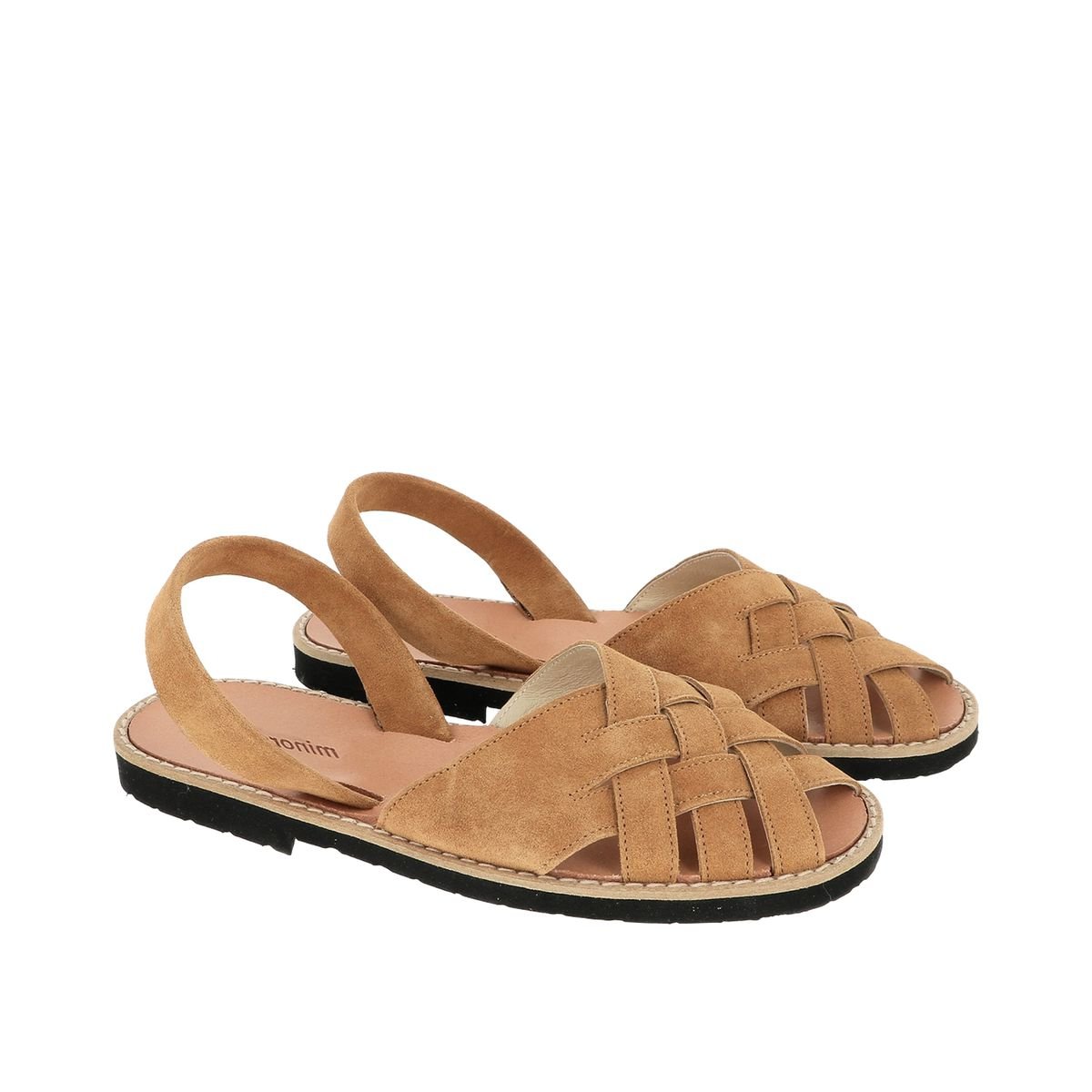 Sandales en cuir talon plat AVARCA COMPOSTELLE choco, MINORQUINES