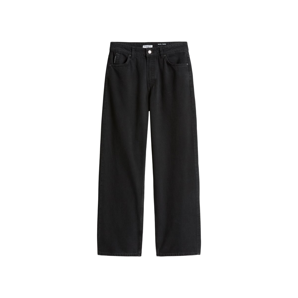 Jeans modèle Tomma large en denim rigide noir, MARC O’POLO DENIM