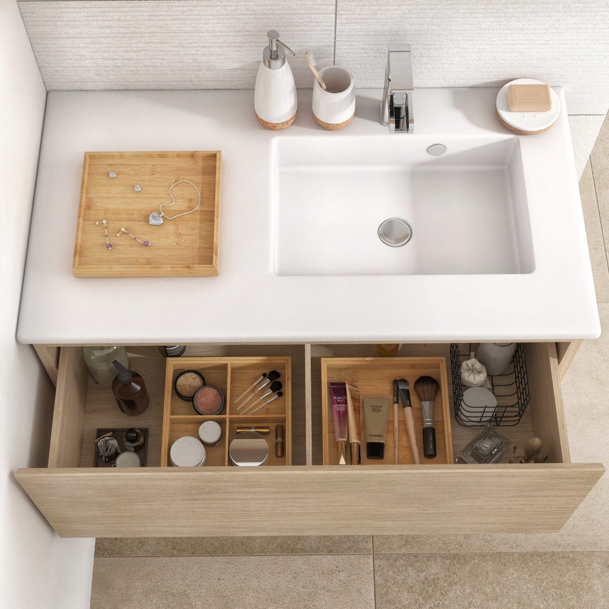 Organiseur en bambou, SENSEA naturel, SENSEA