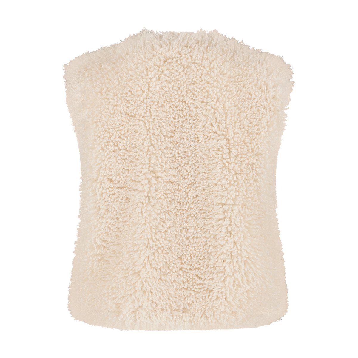 Veste sans manches en peluche unicolore champagne sorbet, VERA MONT