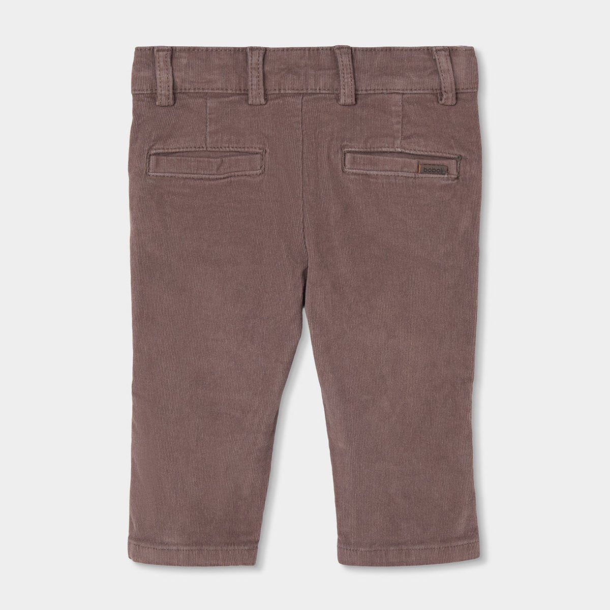 Pantalon garçon en velours côtelé fin marron, BOBOLI