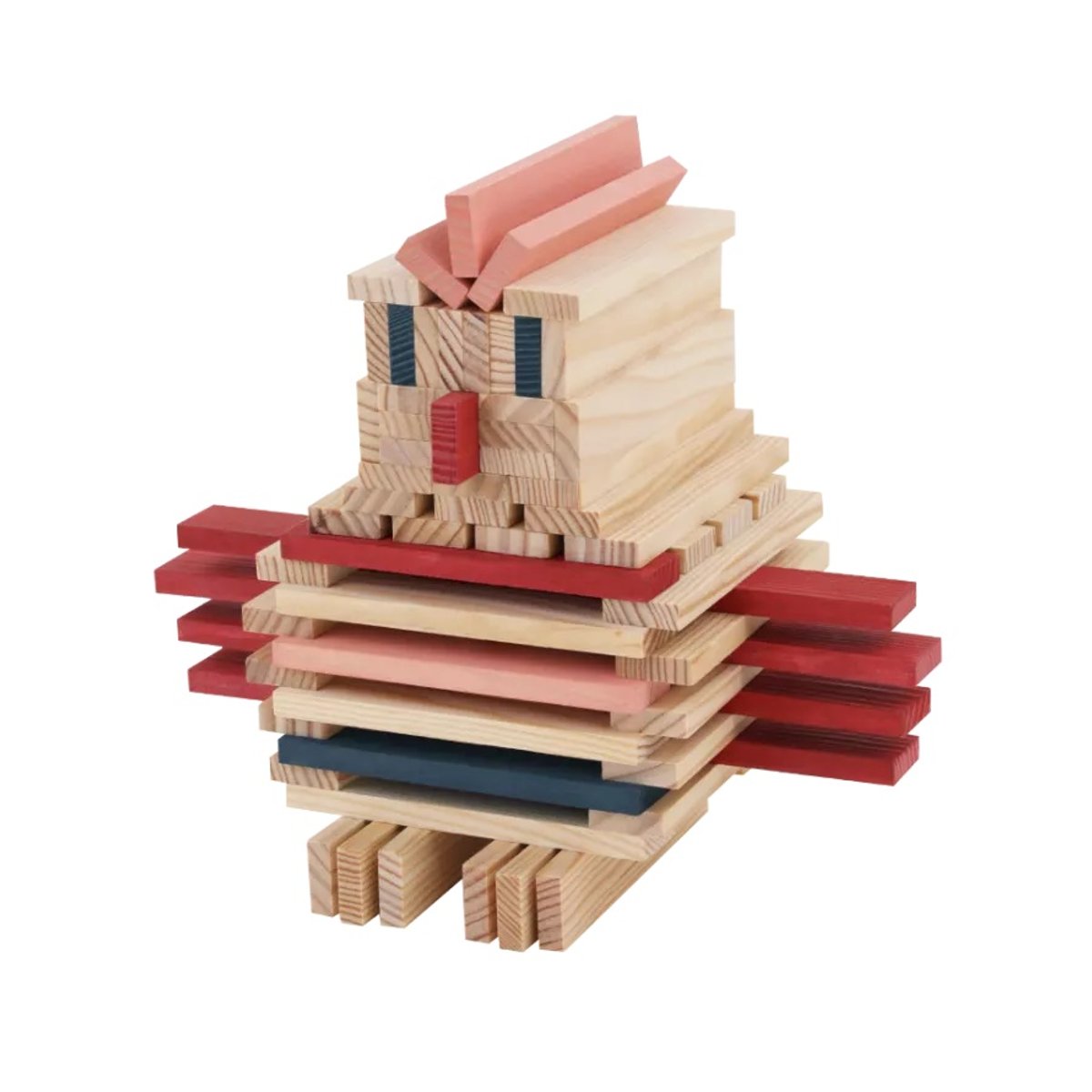 Baril Kapla 120 planchettes bleu rose rouge, KAPLA
