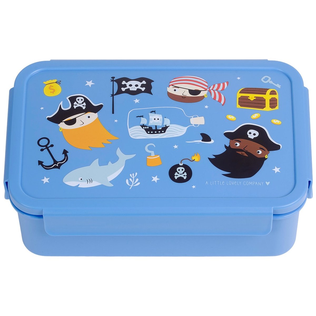 Lunch box bleu, noir, jaune, A LITTLE LOVELY COMPANY