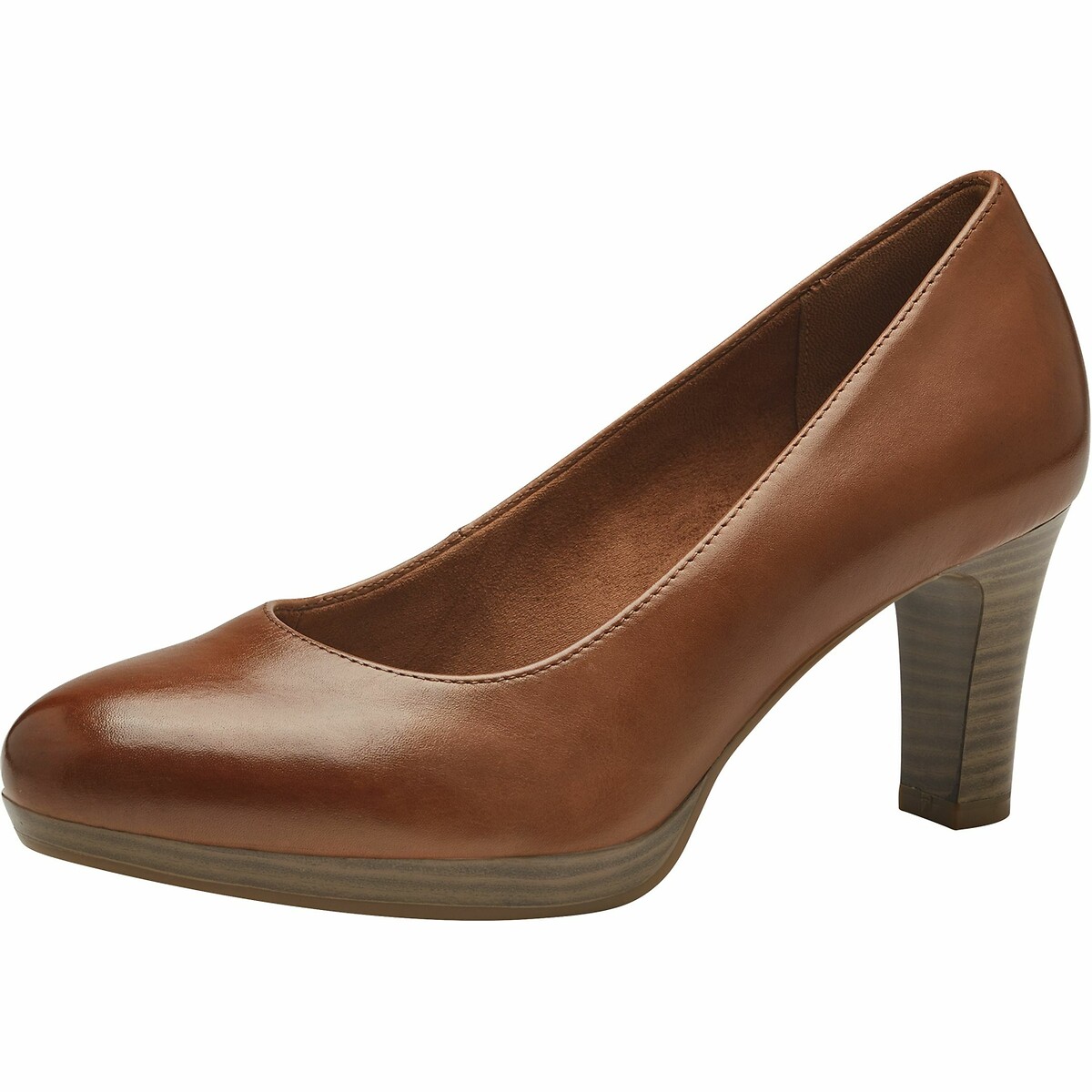 Escarpins en cuir cognac, TAMARIS