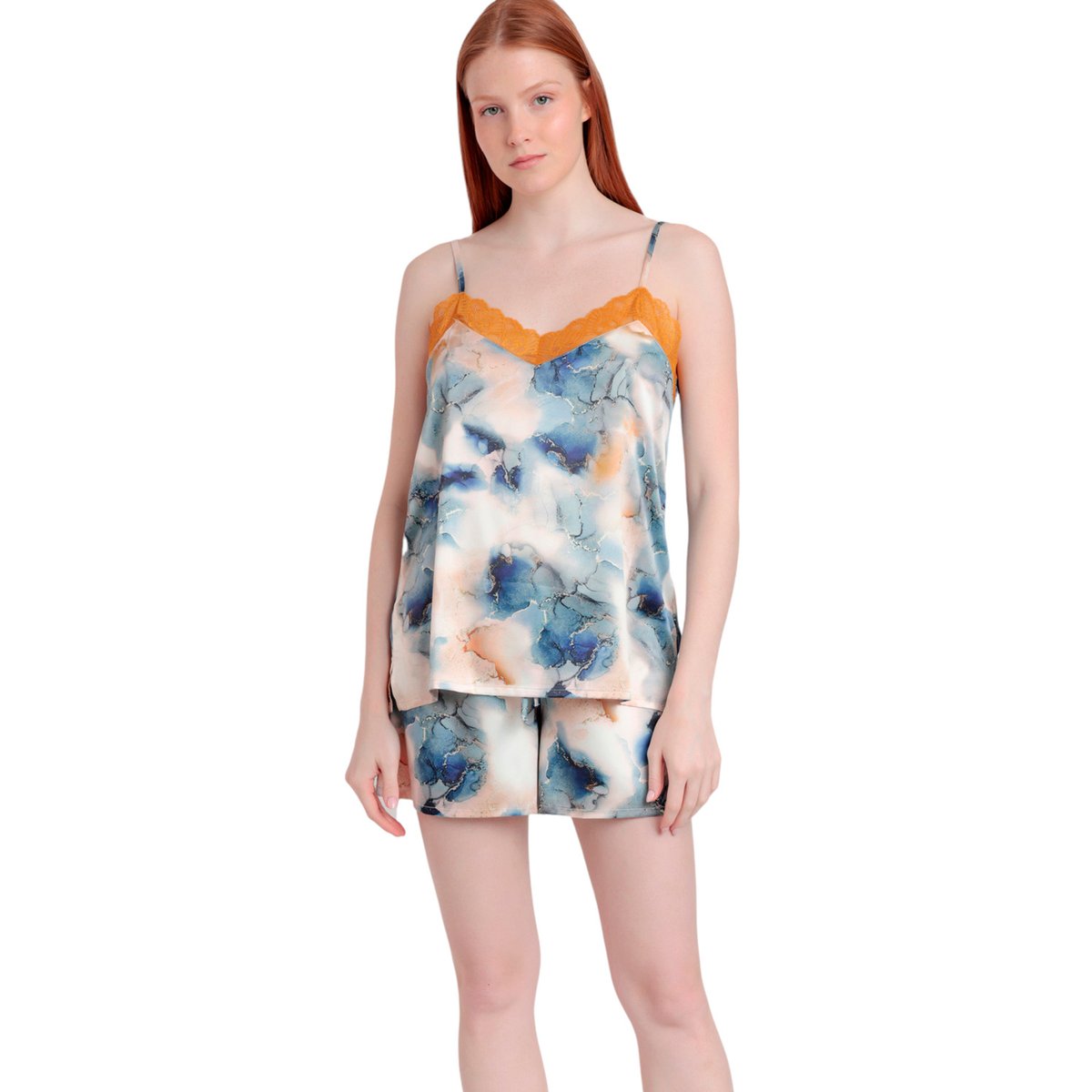 Pyjama short caraco Tile multicolore, ADMAS