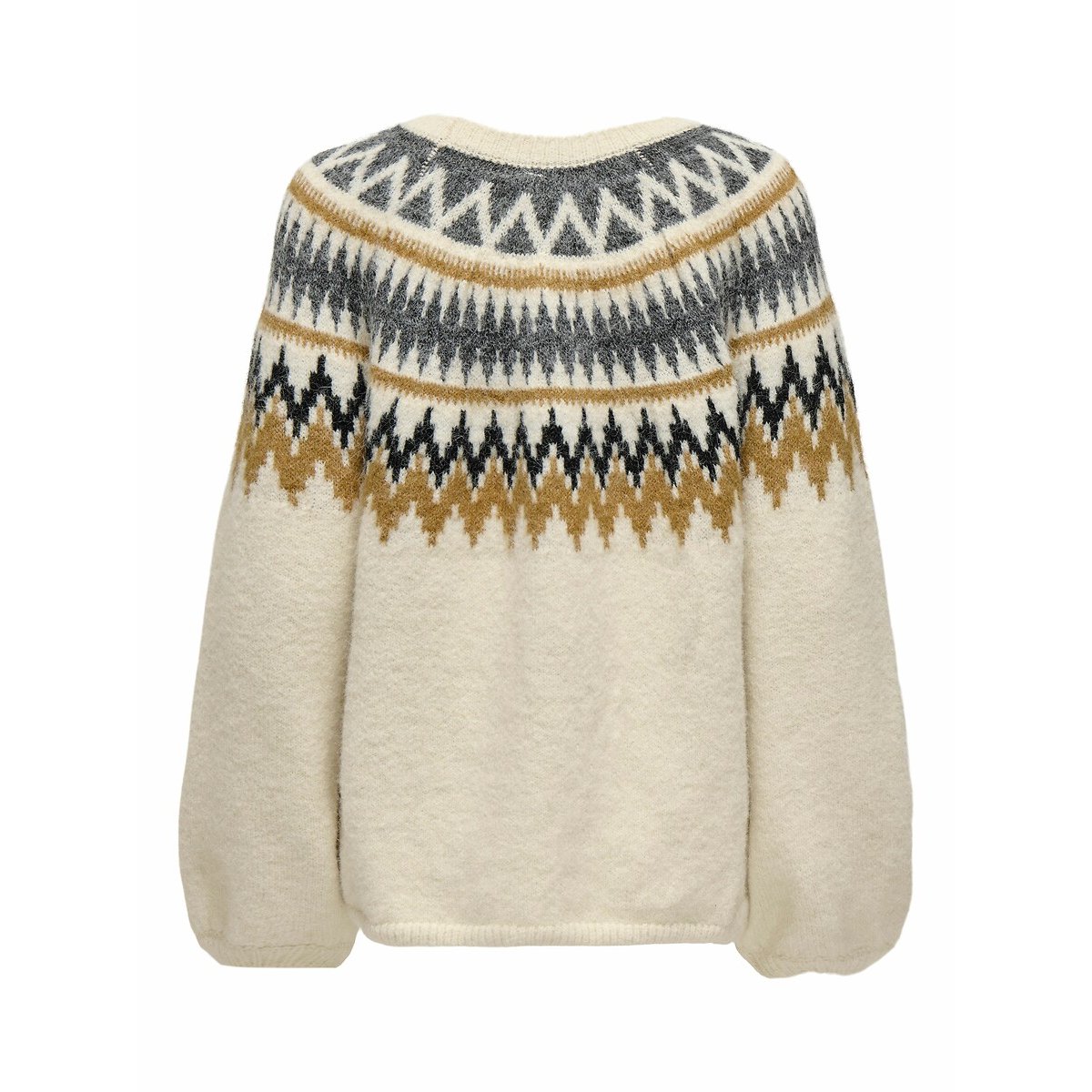Pull jacquard manches longues gris clair, ONLY