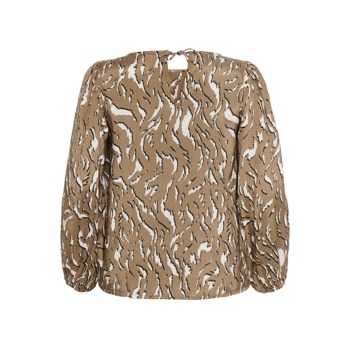 Blouse à manches longues noir/marron animalier, KAFFE CURVE