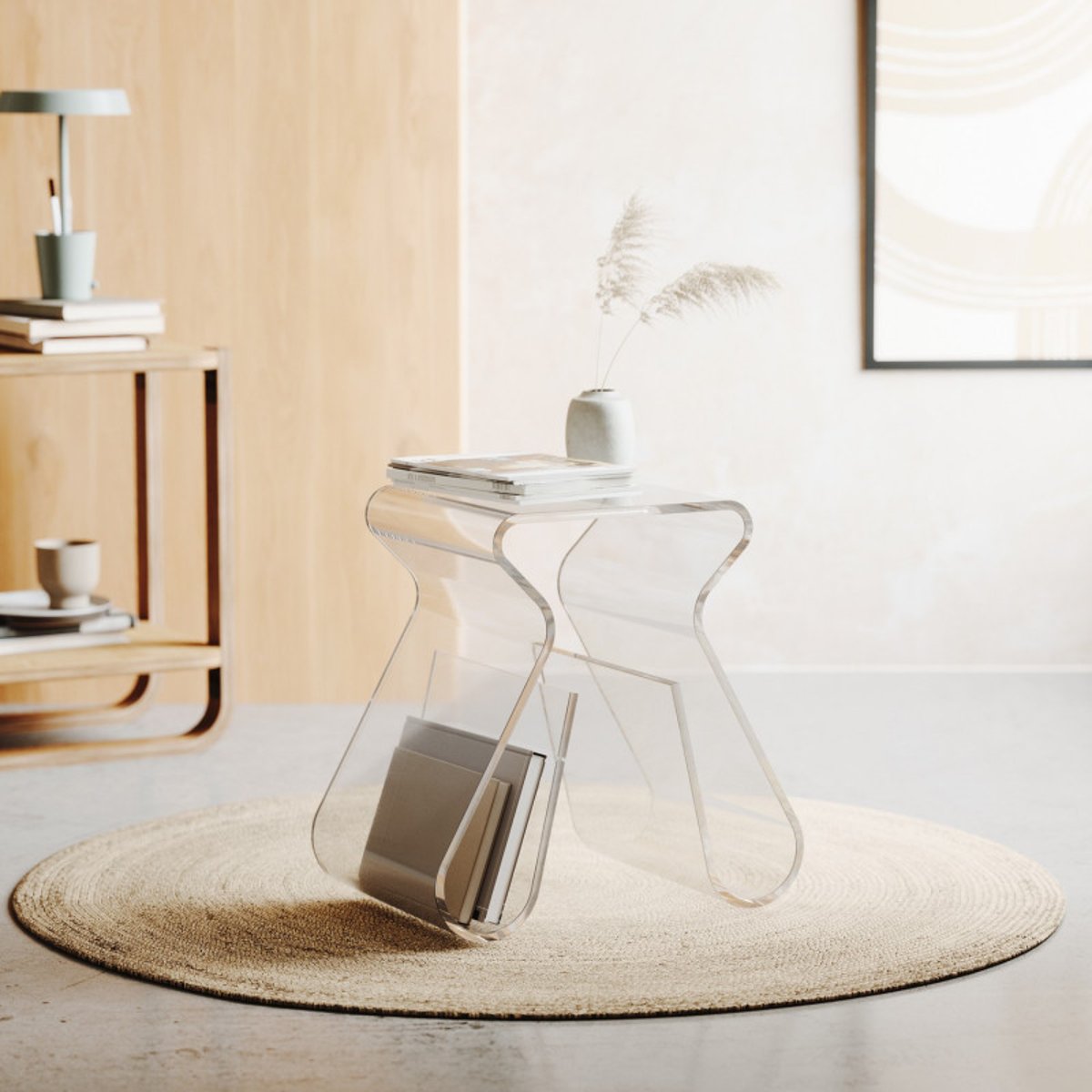 Table d'appoint range-magazines  MAGIMO transparent, UMBRA