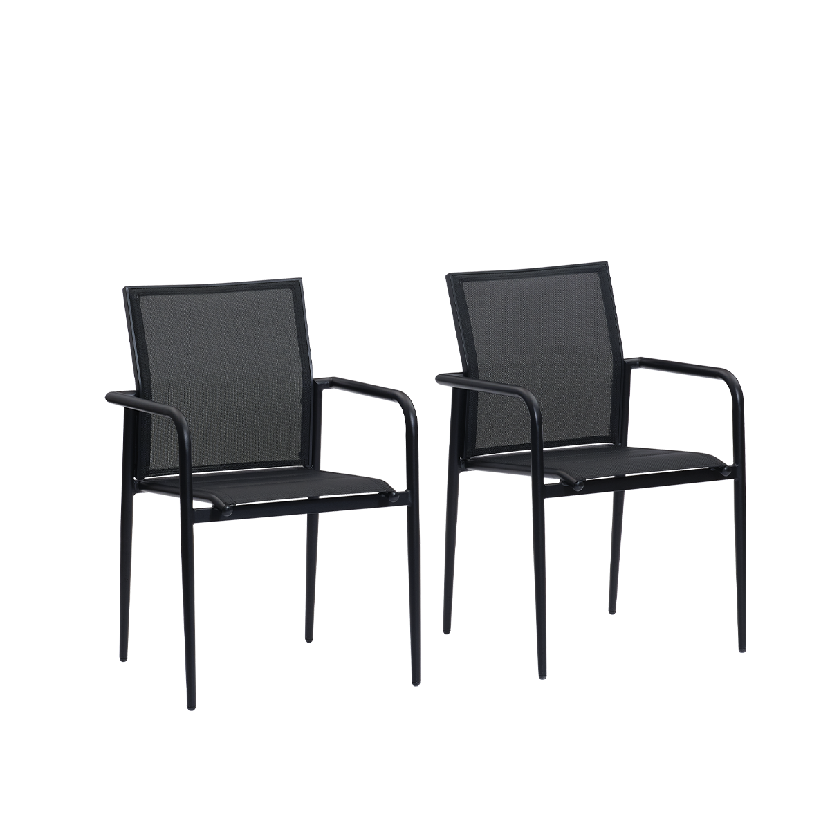 Fauteuil de jardin en aluminium et textilène noir BASALT noir, BERAH GETAH