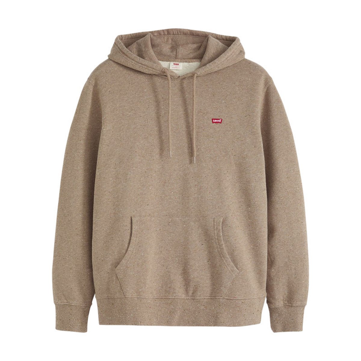 Sweat en coton gris à coupe droite pourvu d'un col à capuche beige, LEVI'S